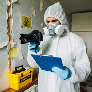 asbest inspectie rapport aan het maken is van een woning